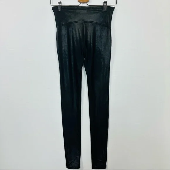 SPANX Leggings Sz M Faux Leather Black - Picture 7 of 17